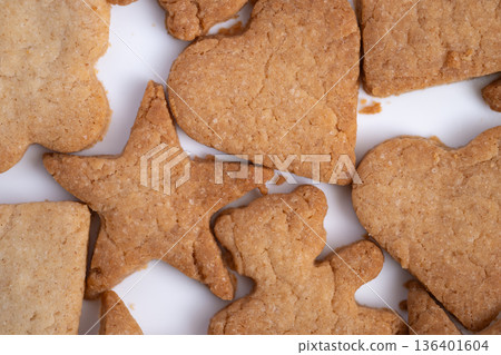 Artisanal made cookies featuring natural ingredients and hearty texture, Handcrafted full grain biscuits emphasizing health benefits with smallscale production and natural flavors Artisanal made cookies featuring natural ingredients and hearty texture, Handcrafted full grain biscuits emphasizing health benefits with smallscale production and natural flavors 136401604