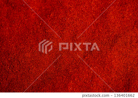 Festive paprika sparkle backdrop featuring shimmering red granules and saturated velvety color, perfect for holiday promotions, romantic menus, and party graphics Festive paprika sparkle backdrop featuring shimmering red granules and saturated velvety color, perfect for holiday promotions, romantic menus, and party graphics 136401662