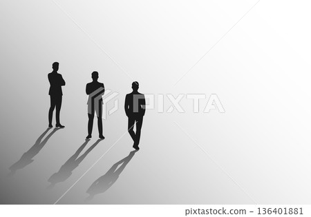 商人凝視遠方，剪影，背影 136401881