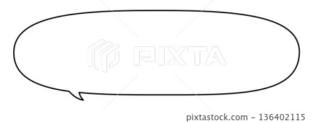 Oval Rectangle Speech Bubble Illustration (Inward Tail, Wide) Oval Rectangle Speech Bubble Illustration (Inward Tail, Wide) 136402115