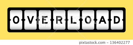 Black color in word overload on slot banner with yellow color background Black color in word overload on slot banner with yellow color background 136402277
