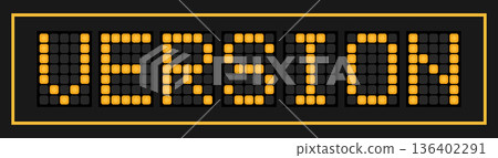 Orange color led banner in word version on black background Orange color led banner in word version on black background 136402291