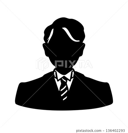 身著正裝的中老年男士,單色剪影插圖 身著正裝的中老年男士,單色剪影插圖 136402293