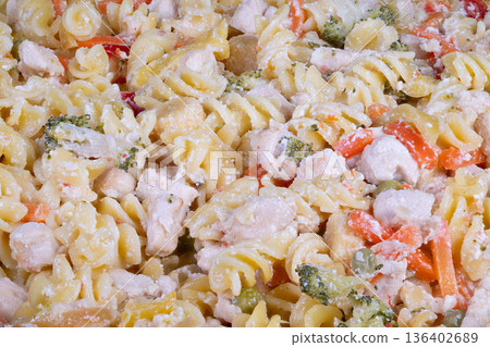Easy chicken pasta. Creamy fusilli dinner recipe. Fast and comforting chicken pasta dish. Quick weeknight meal featuring creamy chicken pasta perfectly made in minutes Easy chicken pasta. Creamy fusilli dinner recipe. Fast and comforting chicken pasta dish. Quick weeknight meal featuring creamy chicken pasta perfectly made in minutes 136402689