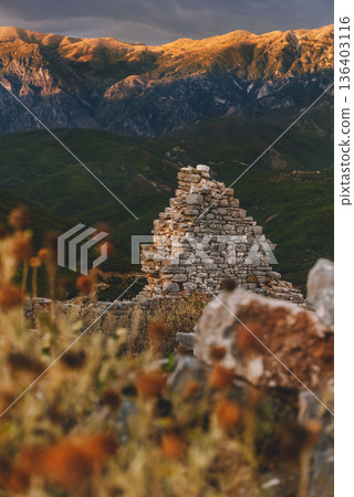 Ruins of Borsh Castle and Medieval Fortress Walls 136403116