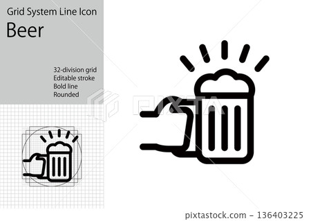 啤酒和酒精圖標 啤酒和酒精圖標 136403225