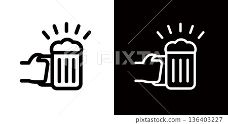 啤酒和酒精圖標 啤酒和酒精圖標 136403227