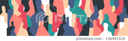 Virtual people fashion modern community abstract vector illustration 136403329