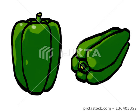 Bell pepper illustration (brush strokes, vegetables) Bell pepper illustration (brush strokes, vegetables) 136403352