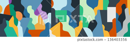 People society modern psychology mental health abstract illustration , multicolored silhouettes vector background 136403356