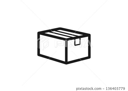 移動紙箱線圖標 移動紙箱線圖標 136403779