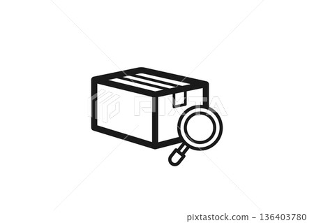 Package tracking and delivery confirmation line icon 136403780