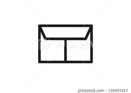 閉合信封線條圖郵件圖標 136403817