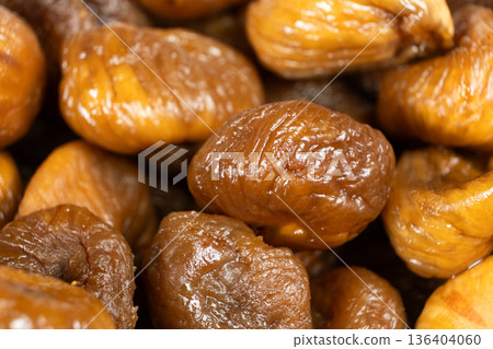 Macro Texture of Dried Figs, Lots of Figs, Fruit Background Macro Texture of Dried Figs, Lots of Figs, Fruit Background 136404060