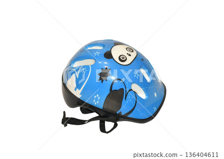 Children's blue protective helmet 136404611