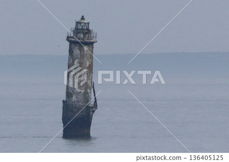 Shell Island Lighthouse jutting out into the sea Shell Island Lighthouse jutting out into the sea 136405125