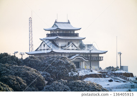 小牧山城雪景 136405915