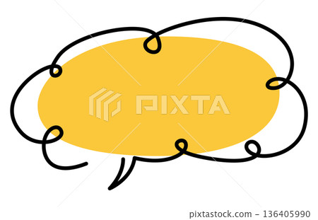 可愛的手繪對話框素材 可愛的手繪對話框素材 136405990