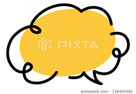 可愛的手繪對話框素材 136405992