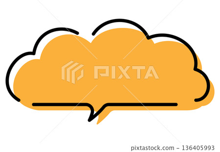 可愛的雲朵形對話框素材 可愛的雲朵形對話框素材 136405993