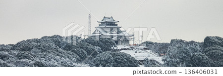 小牧山城的冬日景色 小牧山城的冬日景色 136406031