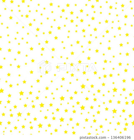 Seamless stars pattern gold yellow color on white background 136406196