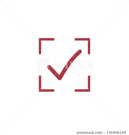 Check mark icon. Check mark vector. Checkbox sign checked. Approved symbol. Isolated v check mark icon. modern simple, Editable. 136406199