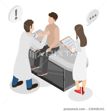 3D Isometric Flat Vector Illustration of Wellness and Healthcare, Medicine and Cardiology. Item 1 136406341