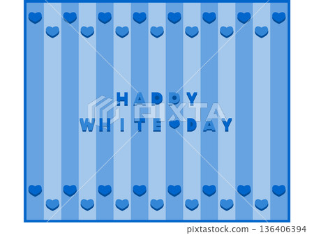 Hearts and Stripes White Day Banner 136406394