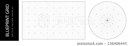 Circle millimeter grid with gauge tech overlay, digital ruler. Radar line of radial protractor texture, circular graph element. Angle grid square pattern with circle math chart for technical blueprint Circle millimeter grid with gauge tech overlay, digital ruler. Radar line of radial protractor texture, circular graph element. Angle grid square pattern with circle math chart for technical blueprint 136406445