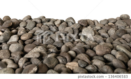 Many small pebbles are arranged closely together on a clear surface. The smooth stones are of various shapes and sizes. They can be used in landscaping or crafting activities Many small pebbles are arranged closely together on a clear surface. The smooth stones are of various shapes and sizes. They can be used in landscaping or crafting activities 136406583