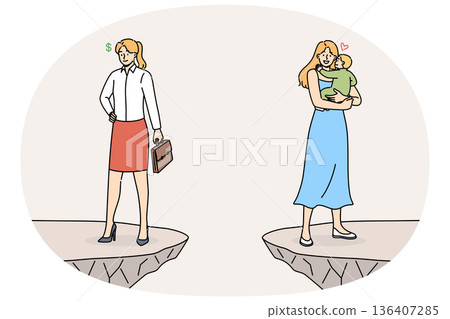 Priorities between family and career for woman who successfully combines raising child and business Priorities between family and career for woman who successfully combines raising child and business 136407285