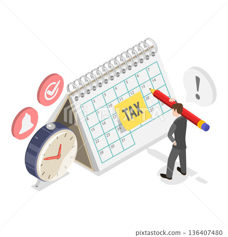 3D Isometric Flat Illustration of Tech and Accounting. Item 2 3D Isometric Flat Illustration of Tech and Accounting. Item 2 136407480