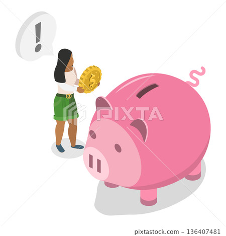 3D Isometric Flat Illustration of Tech and Accounting. Item 1 3D Isometric Flat Illustration of Tech and Accounting. Item 1 136407481
