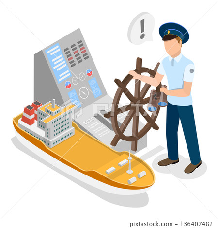 3D Isometric Flat Illustration of Marine Transportation and Logistics. Item 3 3D Isometric Flat Illustration of Marine Transportation and Logistics. Item 3 136407482