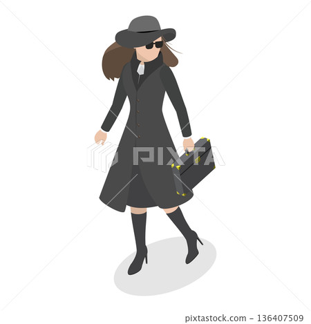 3D Isometric Flat  Illustration of Spies. Item 2 136407509
