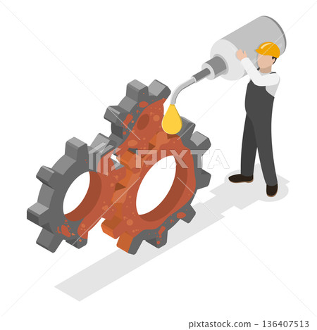 3D Isometric Flat  Illustration of Physics. Item 3 136407513