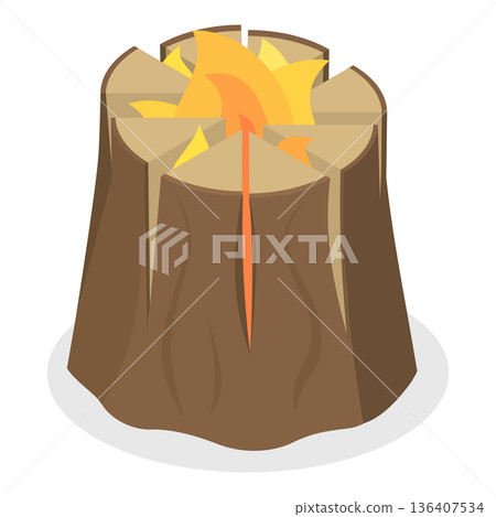 3D Isometric Flat Set of Bonfires. Item 3 3D Isometric Flat Set of Bonfires. Item 3 136407534