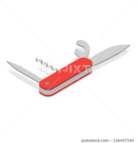 3D Isometric Flat Illustration of Switzerland. Item 2 3D Isometric Flat Illustration of Switzerland. Item 2 136407540