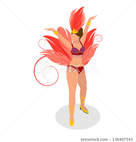 3D Isometric Flat Illustration of Brazil. Item 4 3D Isometric Flat Illustration of Brazil. Item 4 136407543