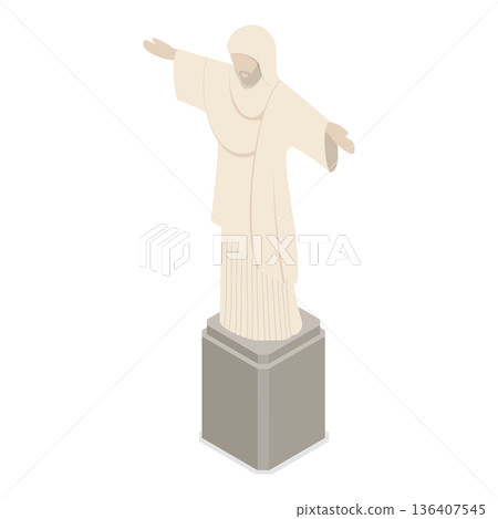 3D Isometric Flat Illustration of Brazil. Item 2 3D Isometric Flat Illustration of Brazil. Item 2 136407545