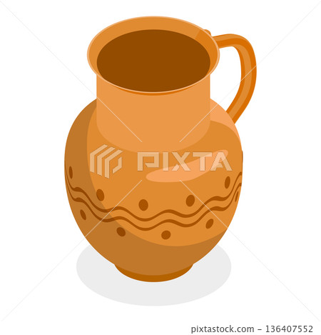 3D Isometric Flat Illustration of Greece. Item 5 3D Isometric Flat Illustration of Greece. Item 5 136407552