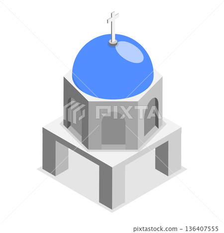 3D Isometric Flat  Illustration of Greece. Item 2 136407555