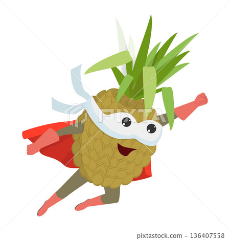 3D Isometric Flat Illustration of Pineapple Hero. Item 1 3D Isometric Flat Illustration of Pineapple Hero. Item 1 136407558