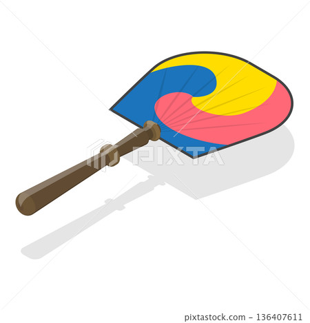 3D Isometric Flat Illustration of South Korea National Symbols. Item 2 3D Isometric Flat Illustration of South Korea National Symbols. Item 2 136407611
