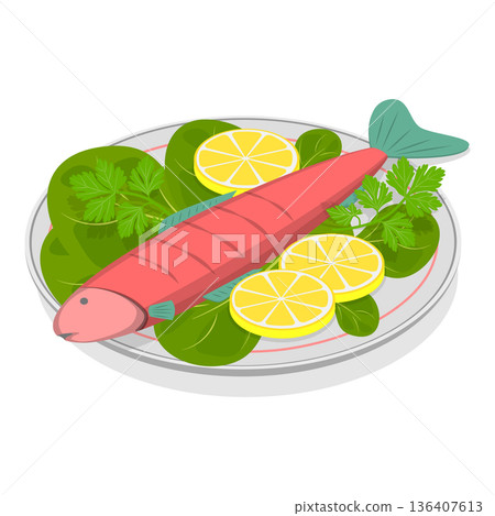 3D Isometric Flat Illustration of Croatia National Symbols. Item 6 3D Isometric Flat Illustration of Croatia National Symbols. Item 6 136407613