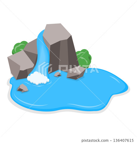 3D Isometric Flat Illustration of Croatia National Symbols. Item 4 3D Isometric Flat Illustration of Croatia National Symbols. Item 4 136407615
