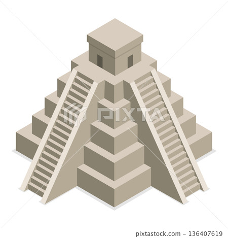 3D Isometric Flat  Illustration of Latin America. Item 6 136407619