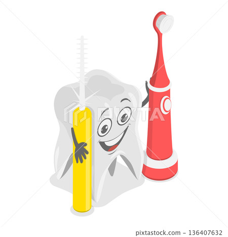 3D Isometric Flat  Illustration of Dental Care. Item 5 136407632