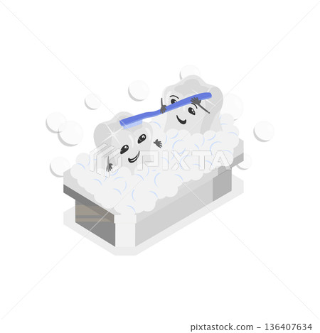 3D Isometric Flat  Illustration of Dental Care. Item 3 136407634